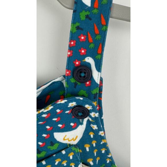 Frugi Parsnip Dungaree Blue Springtime Geese Unisex Kid 3-4Y Overalls New Cotton - Picture 5 of 9